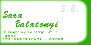 sara balatonyi business card